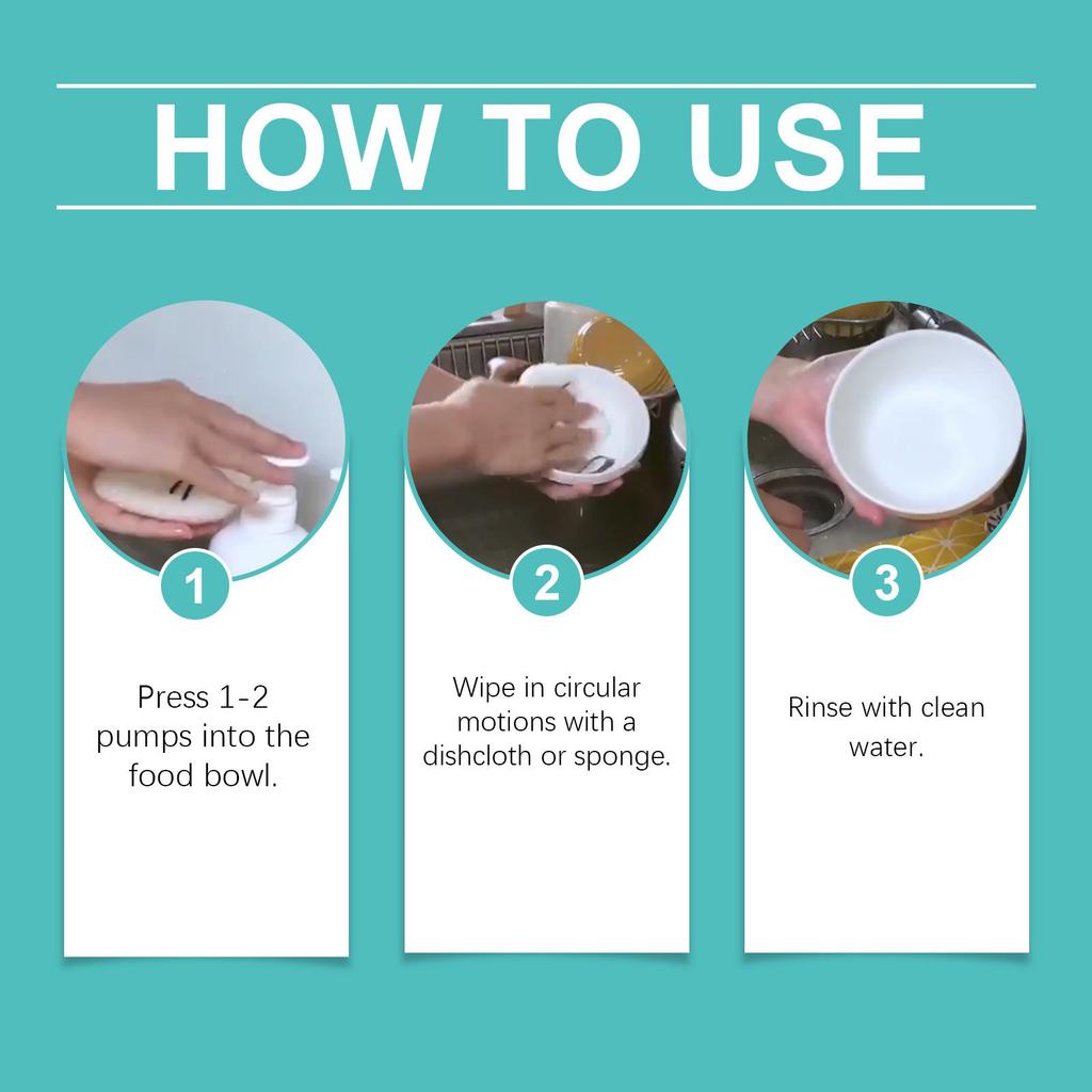 YEGBONG Pet Bowl Cleaning Mousse for Cat and Dog Tableware - Removes Mucus and Saliva