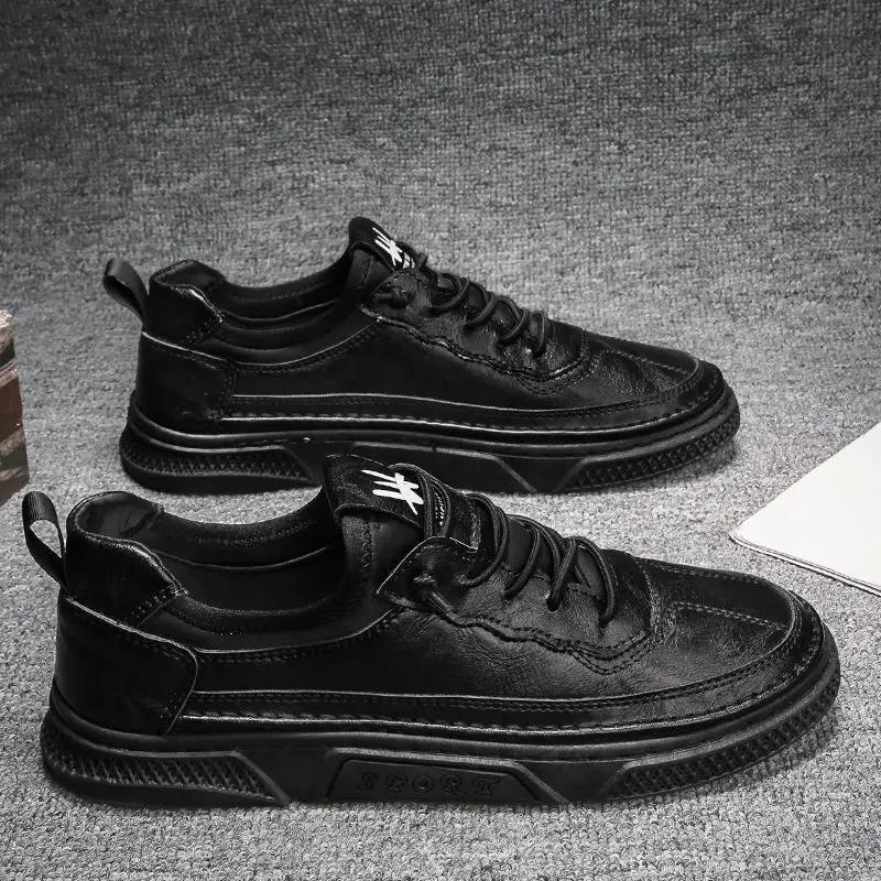 

Мужская повседневная обувь, новые модные плоские дышащие кроссовки, легкая обувь, мужские теннисные кроссовки, белые деловые дорожные туфли 39 чёрный