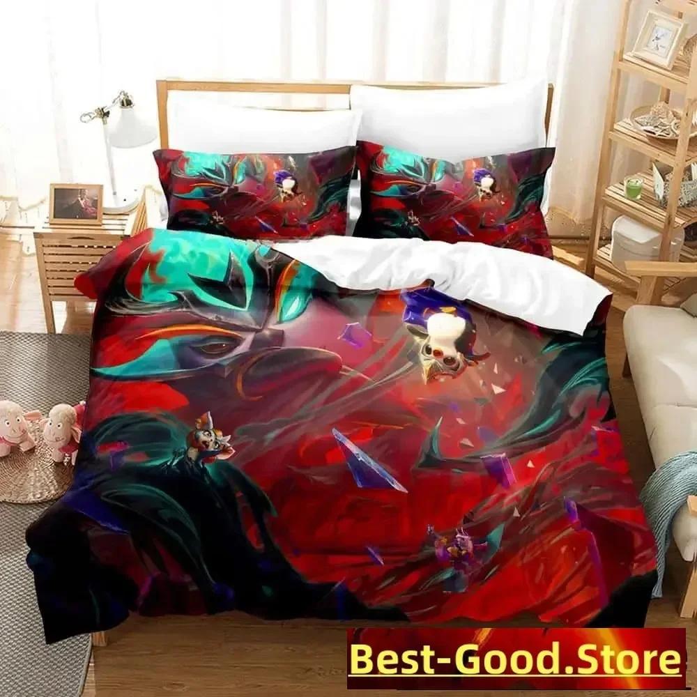 3D Game Teamfight Tactics Bedding Set Single Twin Full Queen King Size Bed Set Adult Kid Bedroom Duvetcover Sets Home Textiles