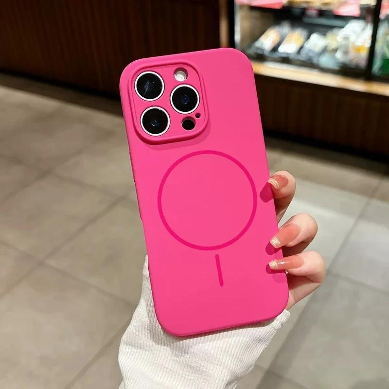 For  Liquid Silicone Phone Cases For For Iphone 17 16 1 14 13 12 Pro Max 16 Plus Air Case Magnetic Wireless Charging Cover