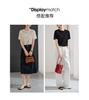 Texture Round Neck Short-Sleeved Shirt for Women