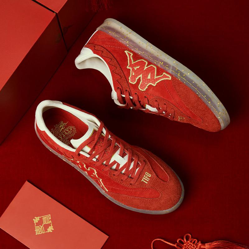 Kappa Tifo New Year Limited Versatile Comfortable Non-Slip Wear-Resistant Low-Top Skate Shoes Unisex sneakers China-Red Birch-White K0EW5CC70P-554