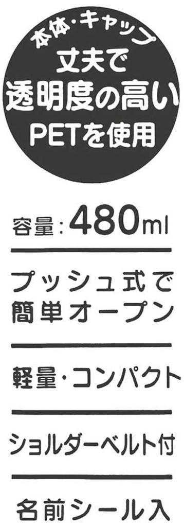 Skater Water Disney Frozen for PDDR5 Bottle, 480ml, 23, One-Push, Plastic, Girls,