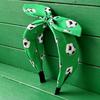 Cute Football Headband Bow Rabbit Ear Fan Cheering Hair Hoop Soccer Print Charming Design Soccer Fan Hair Band