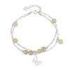 Tichiya Silver Butterfly Double-Layer S925 Sterling Jade Bracelet - Light Luxury Chinese Style Accessories for Women