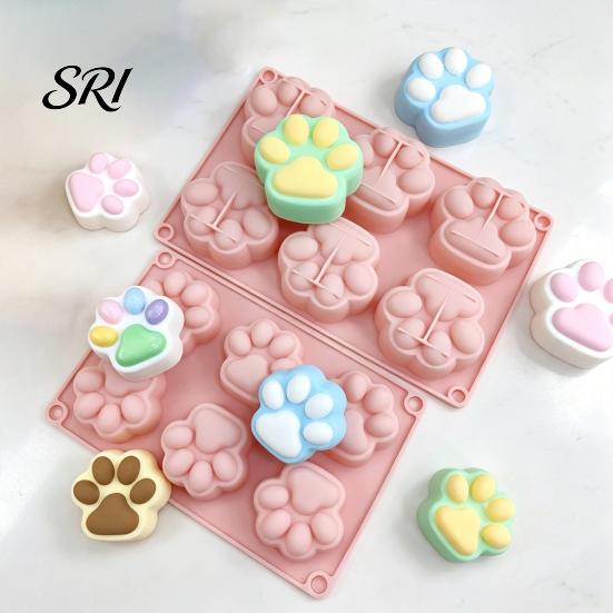 Baking Mold For Desserts Cat Paw Silicone Food-Grade Chocolate Mousse Cake Easy-Release Handmade Soap Reusable for DIY Dessert Decompression