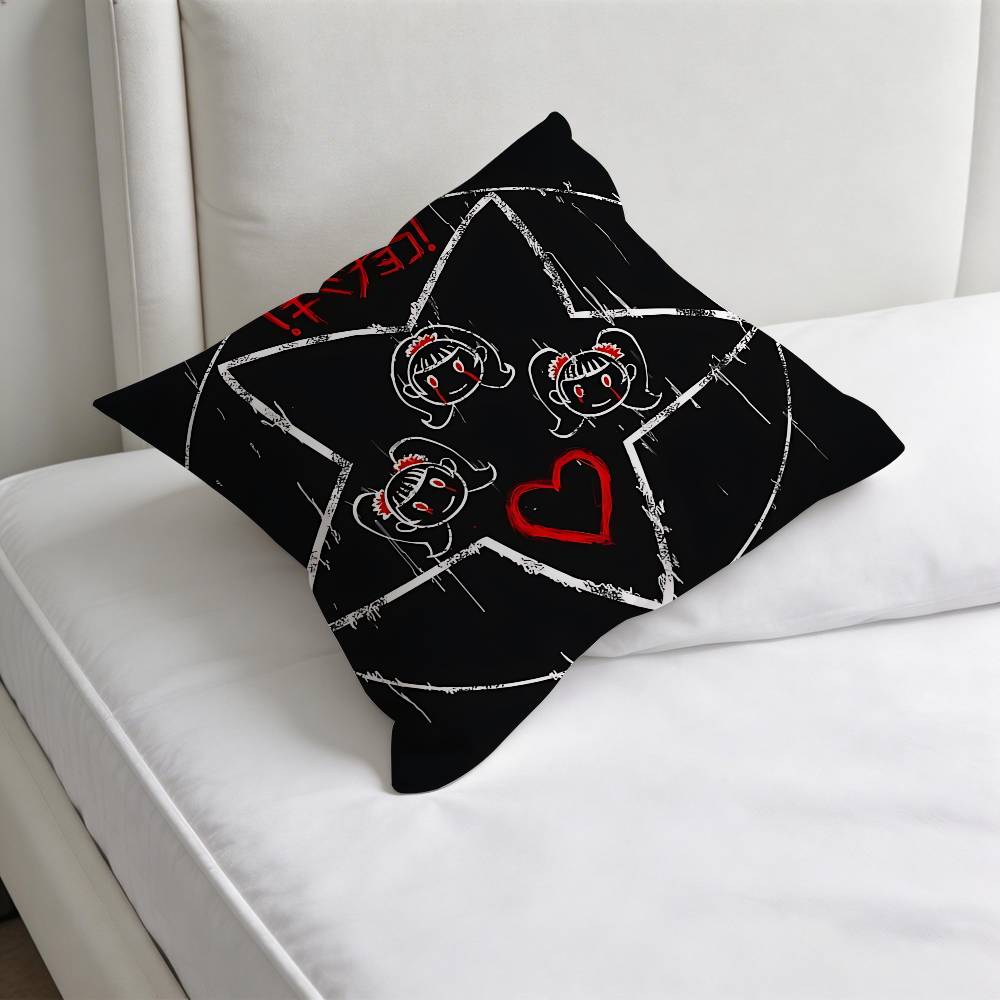 BBabymetal Metal Forth Decorative Square Pillow Cover Soft Comfortable Pillow Case Sofa Bed Home Decoration