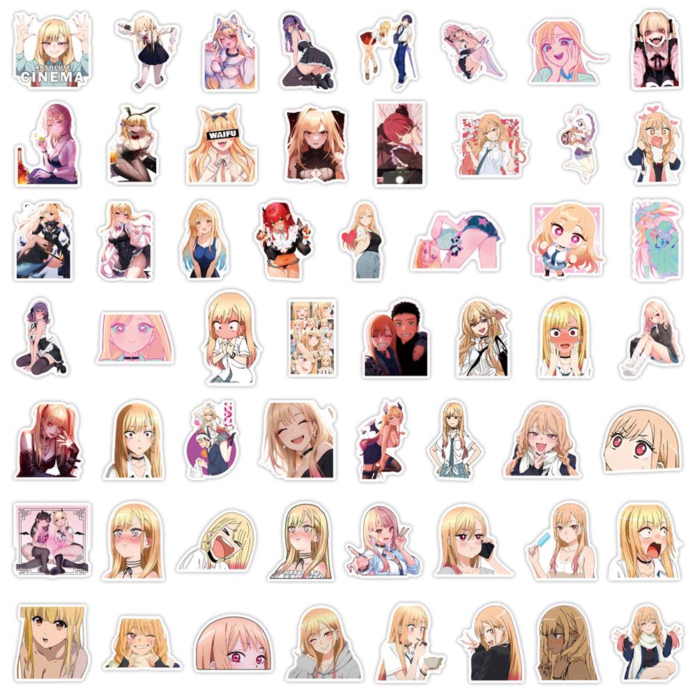 55 New Style Changing Person Doll Graffiti Stickers: Waterproof Skateboard Decoration Stickers