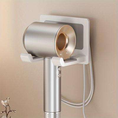 Aluminium Föhnhalter Wandmontiert Selbstklebend Ohne Bohren Föhnregal für Dyson Bohrfrei Badezimmer Aufbewahrungsorganizer