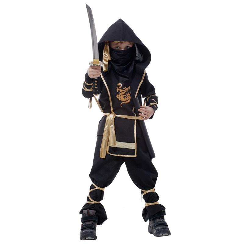 Umorden Halloween Kostuums Jongens Drakenkostuum Meisjes Krijger Cosplay Carnaval Feest Verkleedkostuum voor Kinderen Kinderen M(height 110-120cm) black