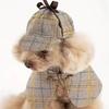 Funny Pet Detective Costume Set Sleeveless Dog Halloween Costume Pet Sherlock Holmes Cloak  Summer