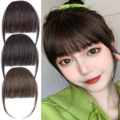 Women Clip-in Bangs Natural Forehead Bangs Hair Extensions Black Brown Straight Bangs Fringe Wig Hairpieces