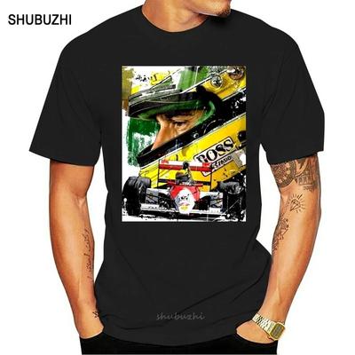 Mode Top T-Shirt Herren AYRTON SENNA ARTWORK T-SHIRT Druck T-Shirt Herren Baumwoll-T-Shirt Sommer Marke T-Shirt Euro-Größe