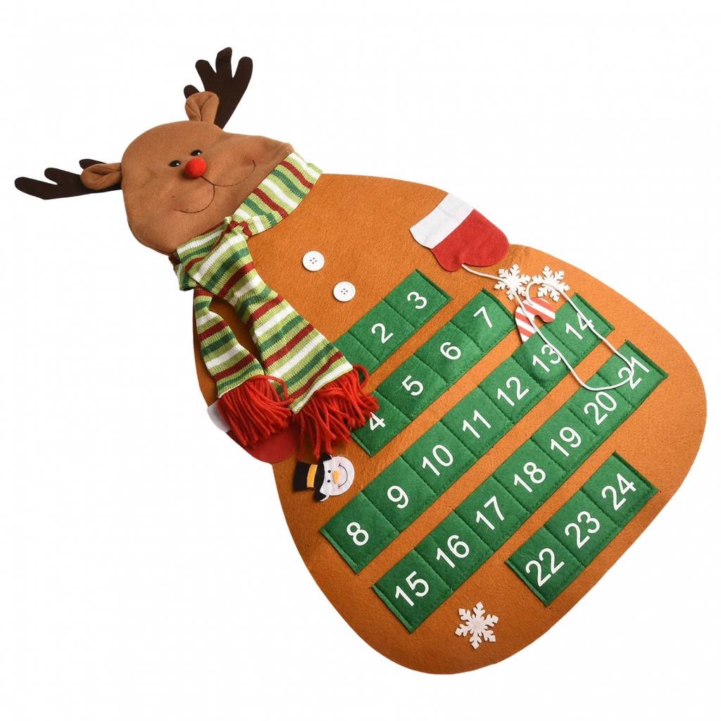 Cute Wall Mounted Felt Christmas Tree Advent Calendar with Easy Setup
