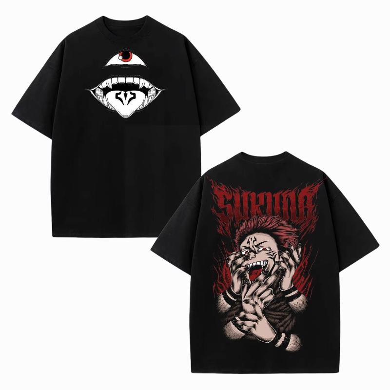 

MINISO JUJUTSU KAISEN OVERSIZED TEE Women Men T-shirt Loose Short Sleeve Streetwear Hip Hop High Quality Female Clothing 4XL