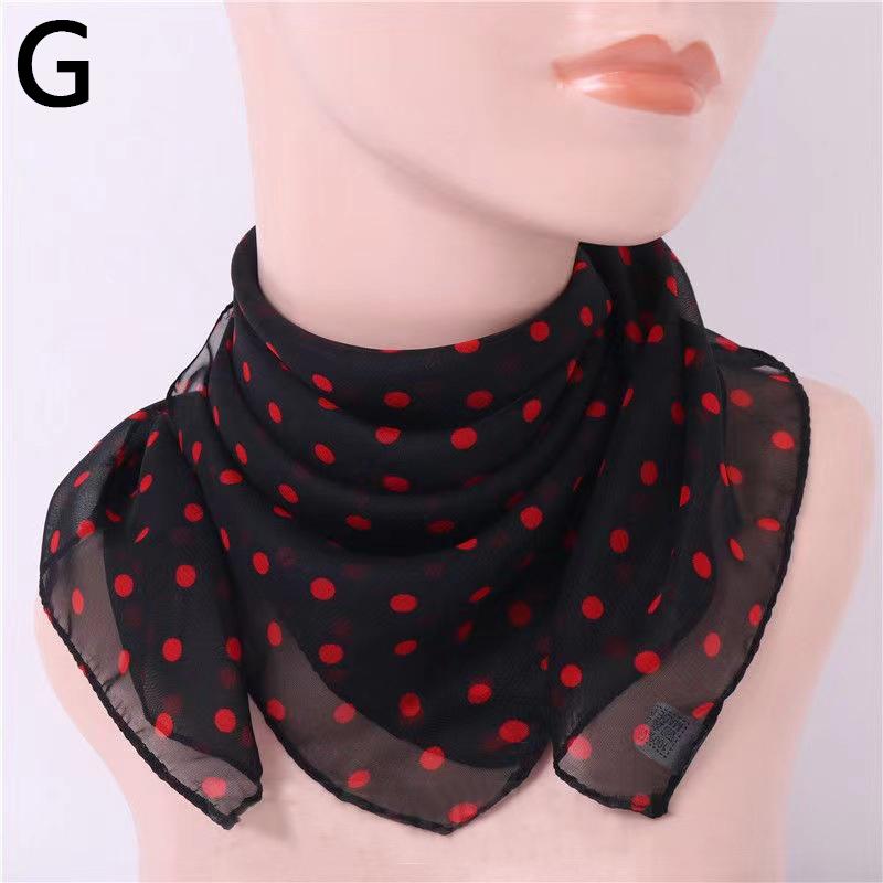 

Квадратный шифоновый шарф Защита от солнца Тонкие шарфы Мягкая шаль в горошек Женские аксессуары G
