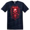 Skull T Shirt Red Crystal Horns Floral Design Cool Graphic Tee