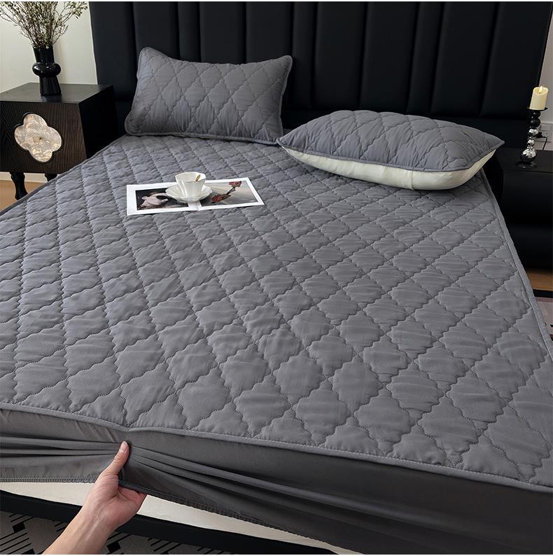 

Водонепроницаемая стеганая простыня на резинке и протектор для матраса качества пятизвездочного отеля 150x200+30 Fitted Sheet темно-серого