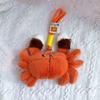 Big Crab Plush Keychain With Beaded Chain For Souvenir Collectible