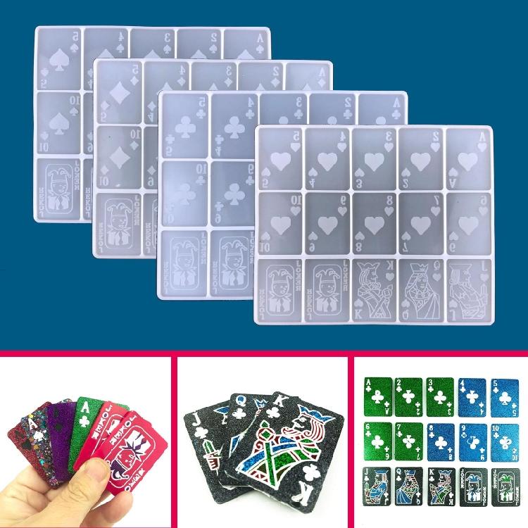 15 Cavities Playing Card Epoxy Molds DIY Resin Craft Cards Silicone Casting Mold