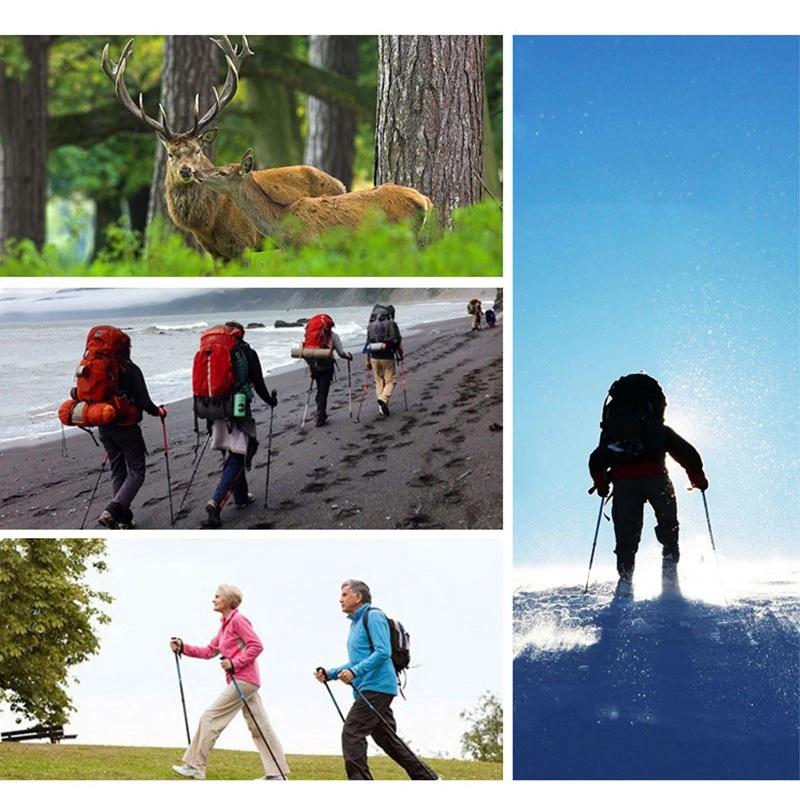 Pólo de caminhada nórdico telescópico de liga de alumínio portátil ao ar livre 250g ultraleve caminhada pólo caminhada bengala