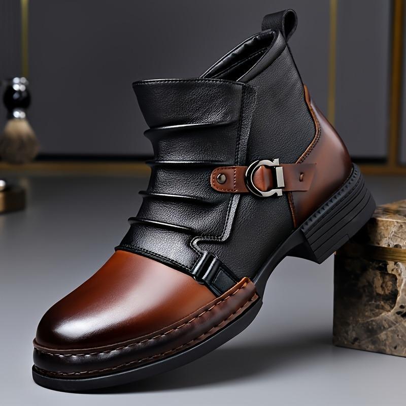 Autumn Winter Retro Ankle Boots For Men Fashion Casual Size Zipper Motorcycle Boots Man New Designer Warm Platform Shoes Male