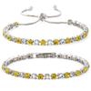 Hot-selling fashion 1mm intercolor zircon bracelet in Europe and America, high-end light luxury tennis bracelet, female spot