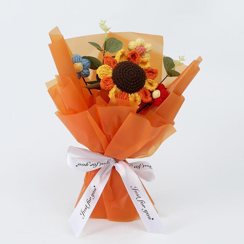 

Подарки ко Дню святого Валентина Вязаные цветы Вязаные крючком подсолнухи Букет Вязаные слоеные цветы Свадебная вечеринка