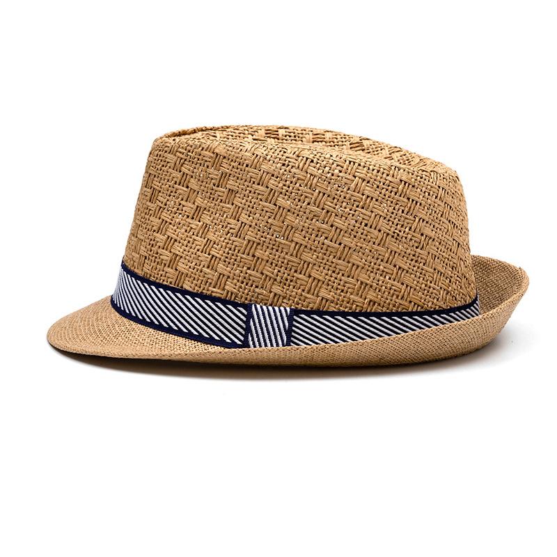 Summer Breathable Straw Hat Middle-Aged and Elderly Small Bowler Hat Outdoor Sun Hat Jazz Hat
