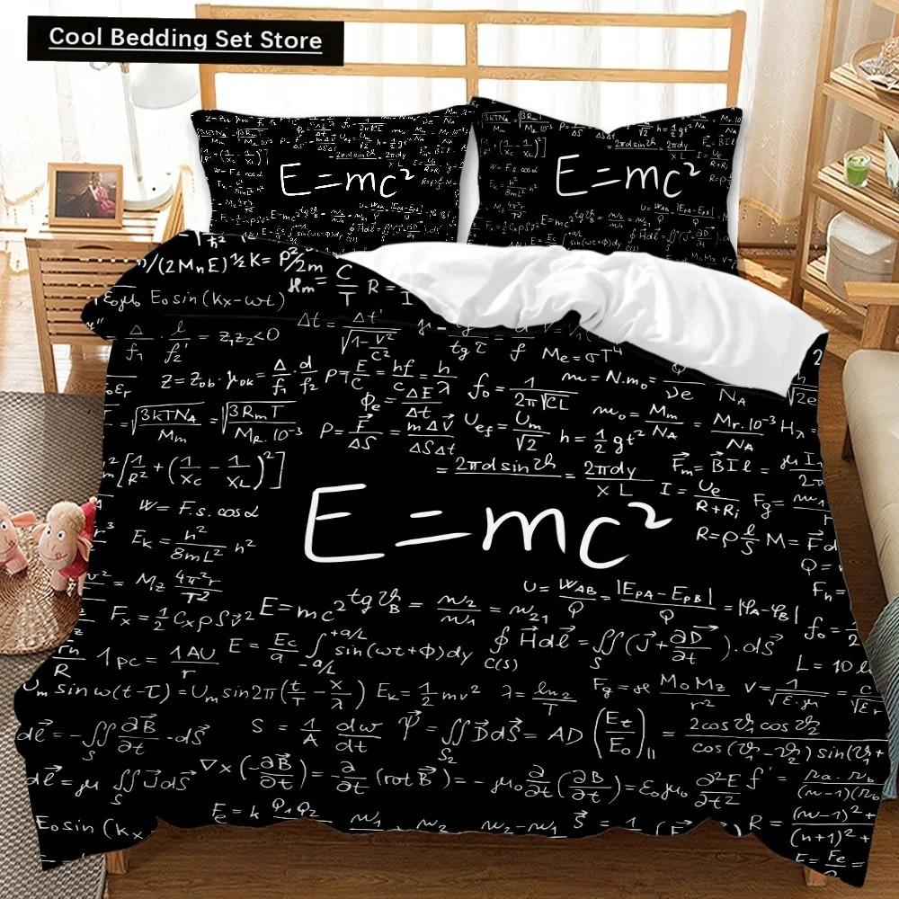 Neues Mathe-Gleichung Bettbezug-Set Queen-Size Mathematik Formel Bettwäscheset Junge Mädchen Pädagogisch Weiche Polyester Bettdeckenbezug