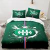 3PCS Green Saint-Etienne Football  Bedding set,Ideal for1pc Duvet Cover And 2pcs Pillowcases Perfect for Christmas gift,Ideal for Bedroom, Dormitory