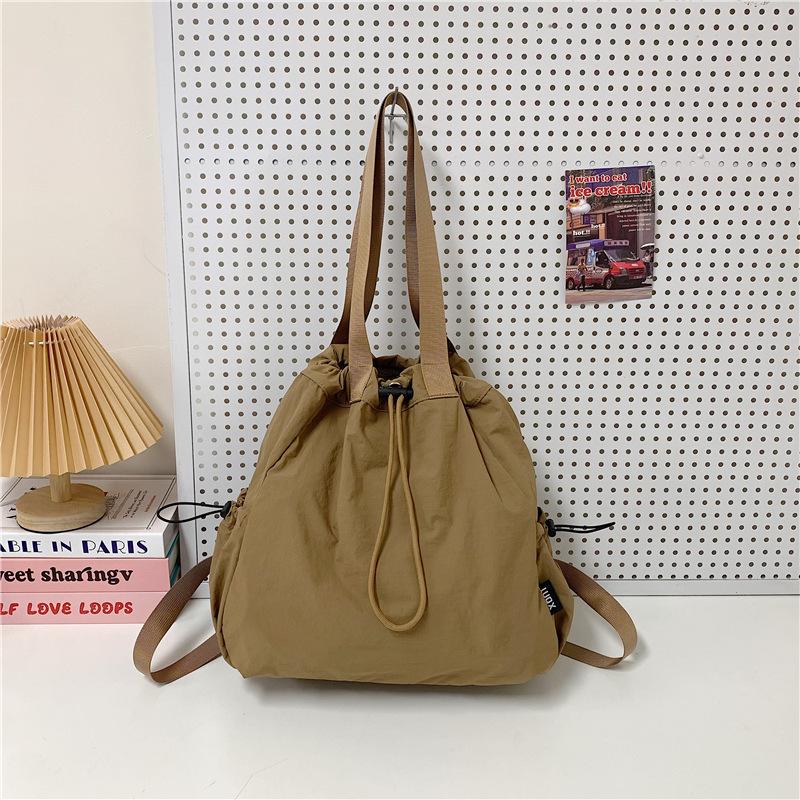 

Multi-functional Backpacks For Women Nylon Large Capacity Shopper Shoulder Totes Drawstring Bag Bucket Travelling Rucksack хаки