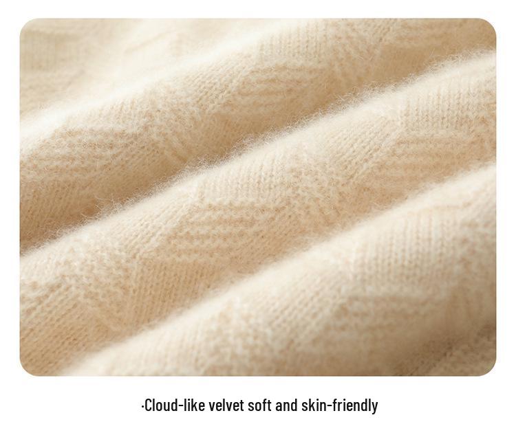 Twisted Flower Half-High Collar Cashmere Knit Sweater - Women's Solid Color, Long-Sleeve, Versatile Pullover, Comfortable Base Layer.