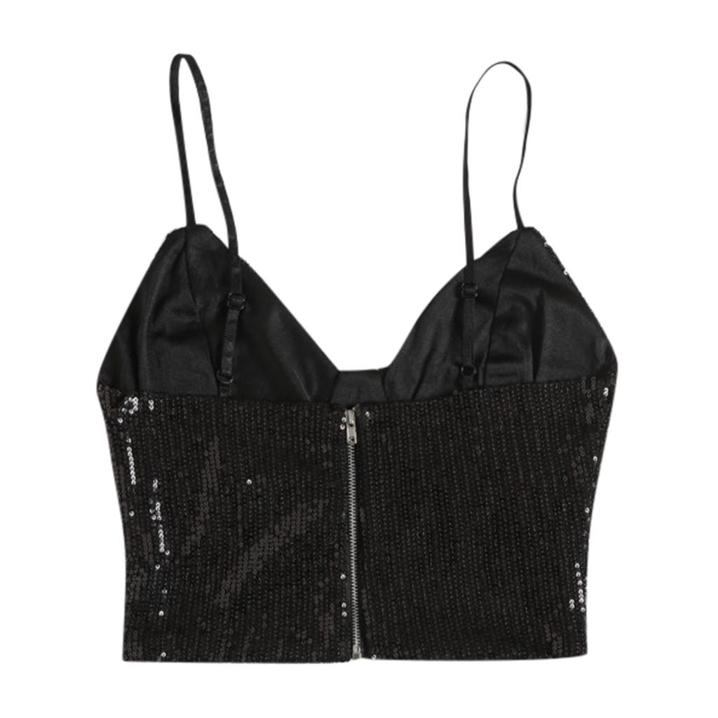 Maiuri cu bretele cu sclipici pentru femei, vestă cu leagăn, sexy Sparkl, pentru clubwear