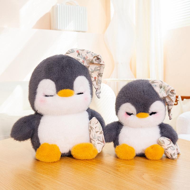 Cute Penguin Plush Toy For Babies Comforting Sleep Doll Fluffy Stuffed Animal Wearing Pajamas Pillow Ideal Birthday Gift