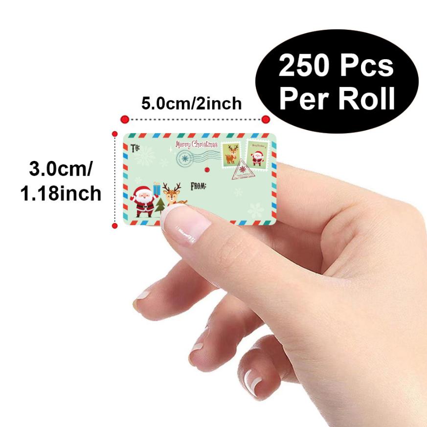 250 Pcs Christmas Tags Self Adhesive Gift Tags for Xmas Presents Christmas Labels Stickers for Wrapping Paper Birthday