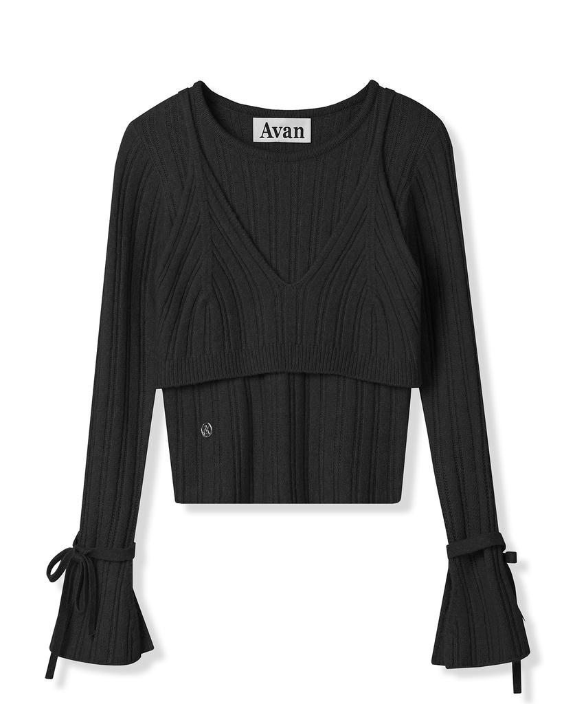 AVANDRESS Isabel Layered Knit Black