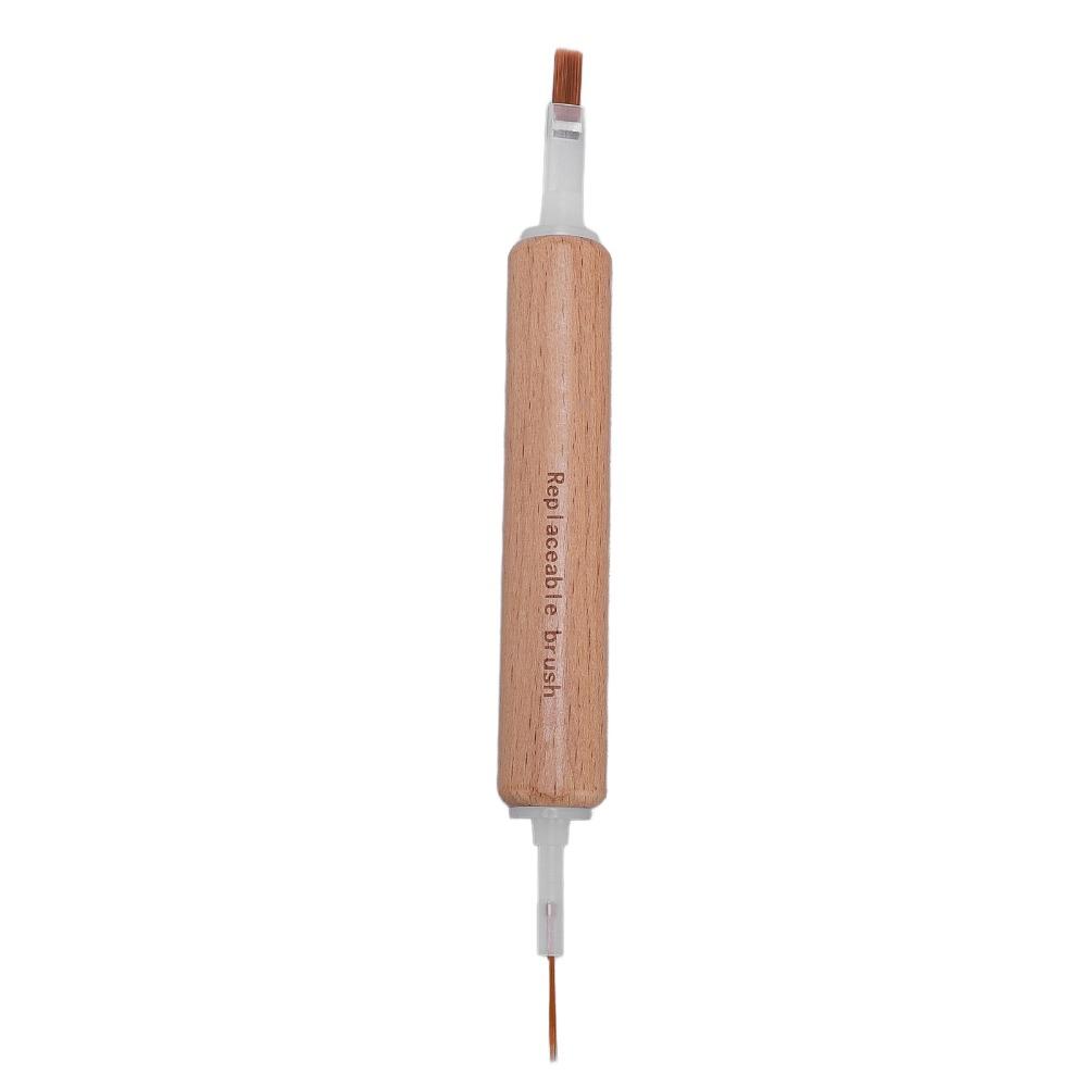 60pcs Wooden Handle Nail Brush Replacement Heads Dip Gel Nail Polish Brush  Salon Or Home Use