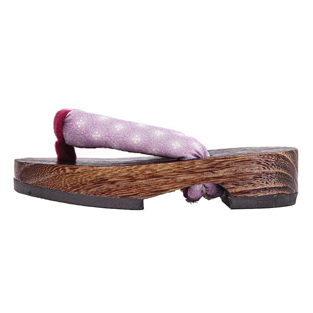Geta Burnt Girls [KYOETSU] Clogs, Dull, Paulownia, (4 Lilac, Measurement_18_point_0_centimeters)