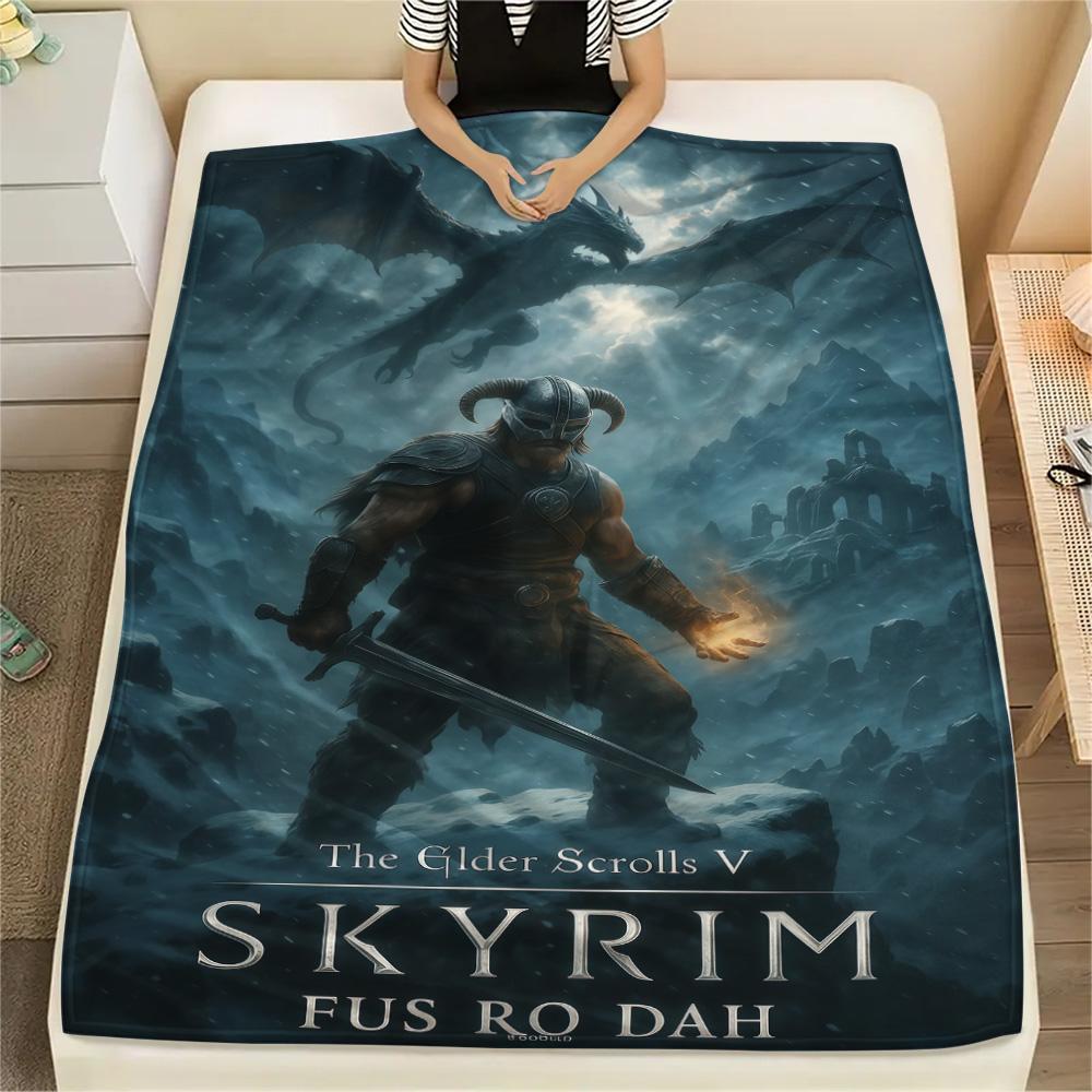 Tamriel Print FlAannel Blanket, High quality Comfortable for All Seasons, Home Decor, Warmth and Comfort