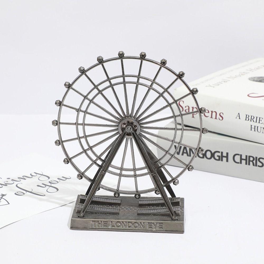 Metal Art Figurine Retro Ferris Wheel Model Desktop Accessories London Eye Ornament  Party