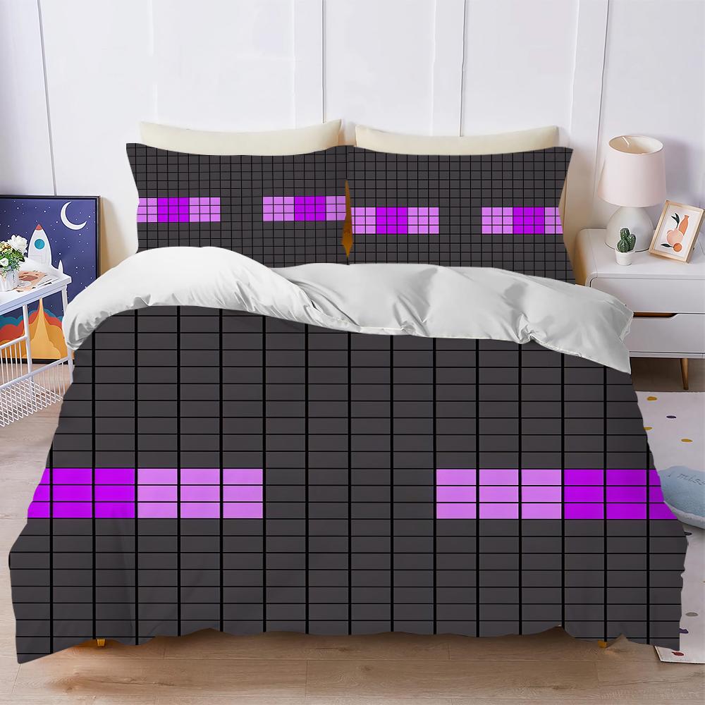 

Game C-craftS-M-MineS Duvet Cover Set Soft Wash Bed 3 Piece Summer Comfortable Student Dormitory Home Baby Bedding Best seller (135x200cm)