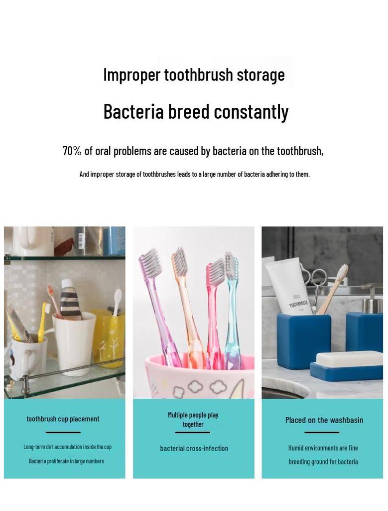 2023 Ultraviolet Toothbrush Sterilizer Rack - No-Drill Installation