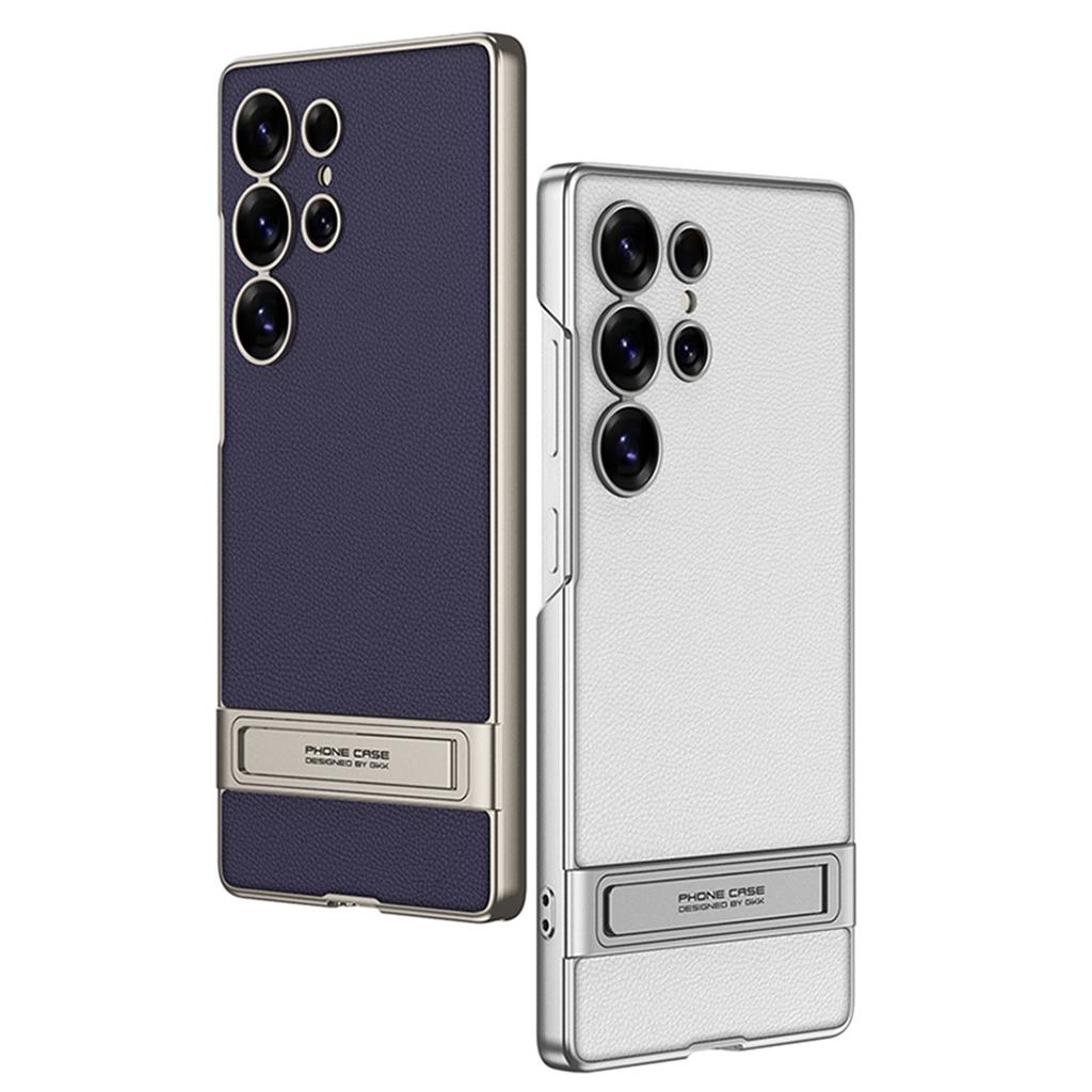 Samsung S25ultra Mobile Phone Case S25u Creative Triumphal Ultra Thin Plain Leather Bracket Protective Case