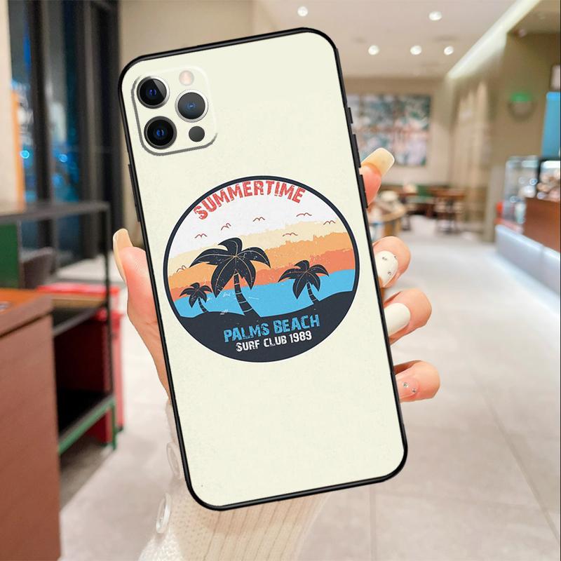 Palms Beach Surf Phone Case For iPhone 16 15 14 11 12 13 17 Pro Max mini 15 Plus 16e 17 Air Protective Cover