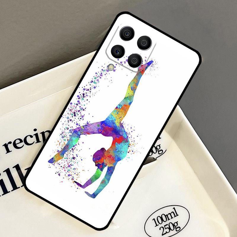Gymnastics Watercolor Printing Case For Samsung Galaxy M33 M53 M13 M15 M35 M55 M32 M16 M36 M56 M54 M20 M52 M34 M14 M11 M31