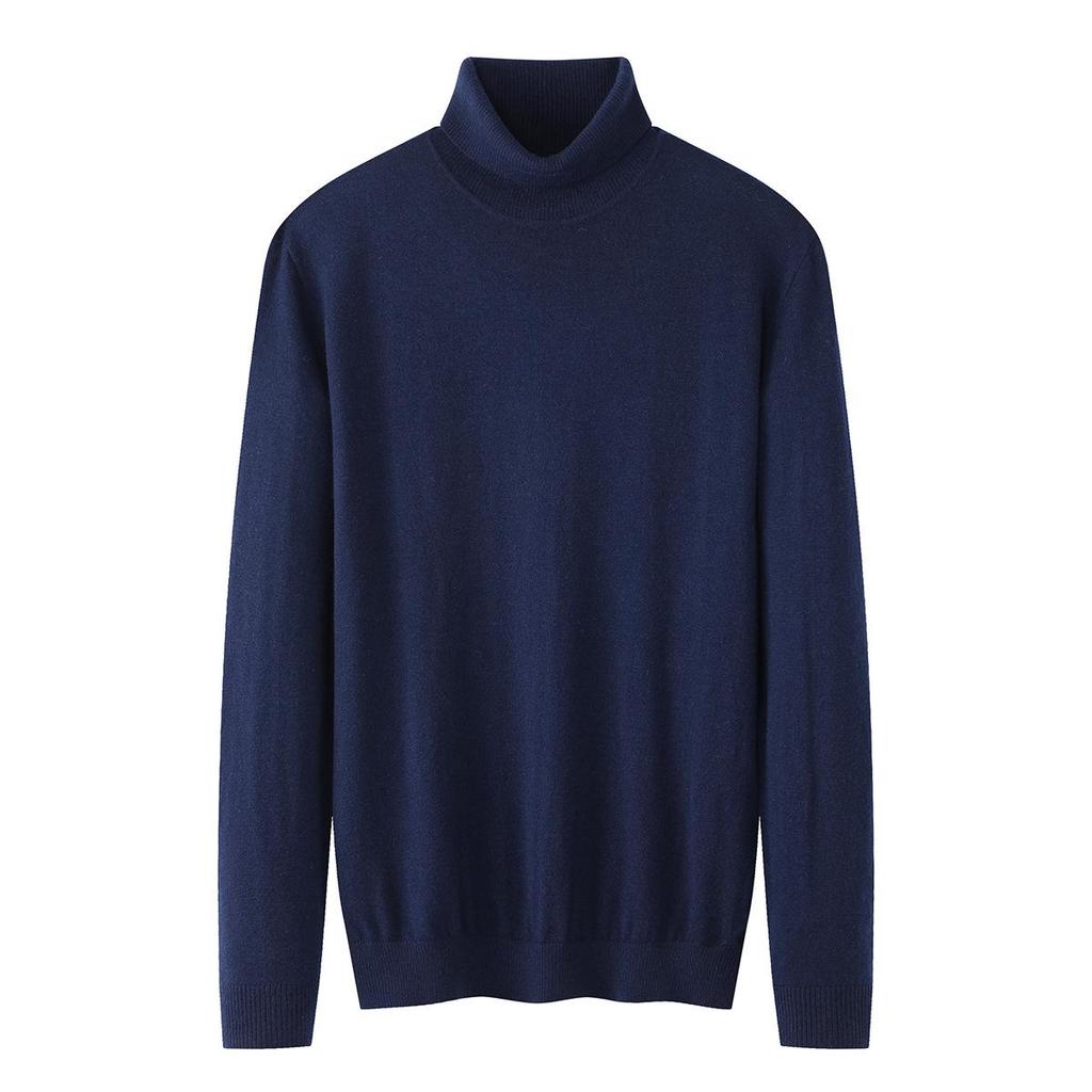 Brand Tagless Men's Cashmere High Collar Windproof Sweater - Warm & Versatile for Autumn/Winter