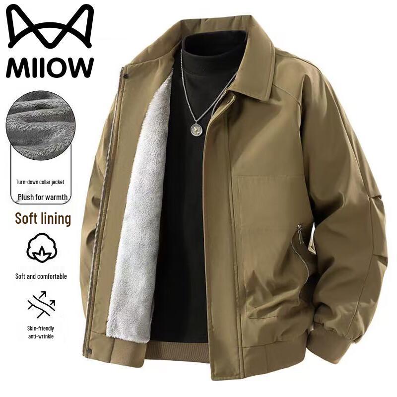 

Men s Padded Winter Jacket with Turn-Down Collar L