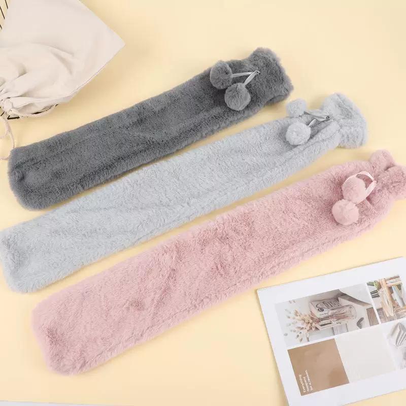 Plush Long Hot Water Bottle for School, Extended Length for Dormitory, Warm Bed, Water-Filled, Cute, Large Size, Extra Large Size