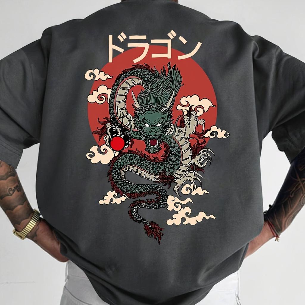 Anime Dragon Ball Mens Tshirt Summer Short Sleeve Tops Cotton Fashionable Casual Loose Japanese Pattern Printed Round Neck Top
